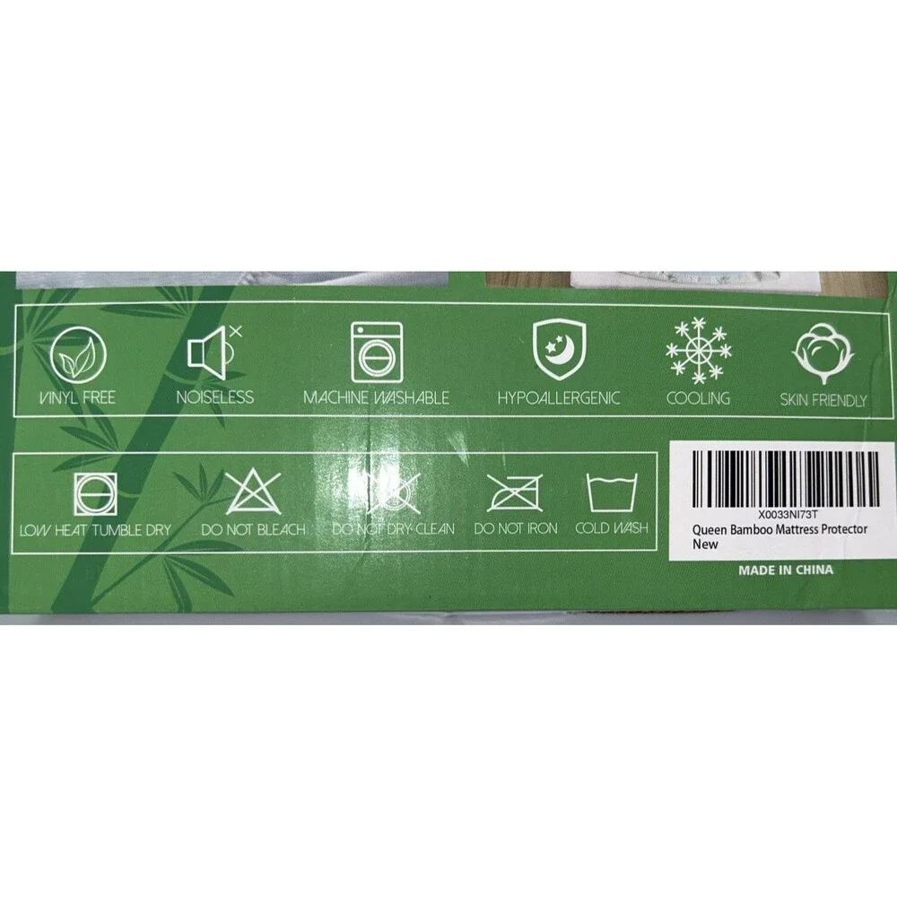 GOONIK Queen Mattress Protector, Breathable Bamboo Viscose Waterproof - NEW